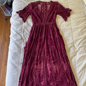 Honey Punch Burgundy Romper